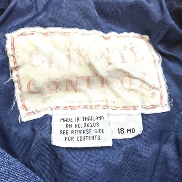 Vintage Climate Control Denim Jacket Baby Girls Size 18m Embroidered - Picture 4 of 4